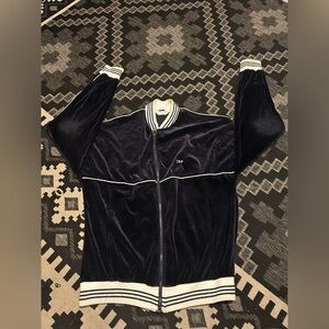 Dior Dark Blue Velour Jacket with White Trim